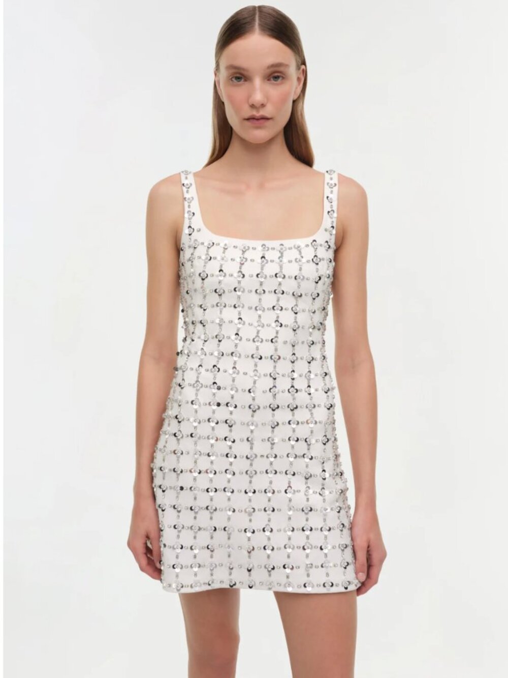 Simkhai Ziva White Embellished Mini Dress Sparkly Size 0